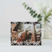 Zwarte kerstfeestaankondiging feestdagenkaart (Staand voorkant)