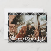 Zwarte kerstfeestaankondiging feestdagenkaart (Voorkant)