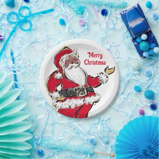 Zwarte kerstfeestdag Borden Papieren Bordje (Feest)