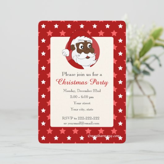 Zwarte kerstfeestdag kaart (Staand voorkant)