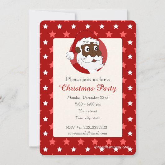 Zwarte kerstfeestdag kaart (Voorkant)