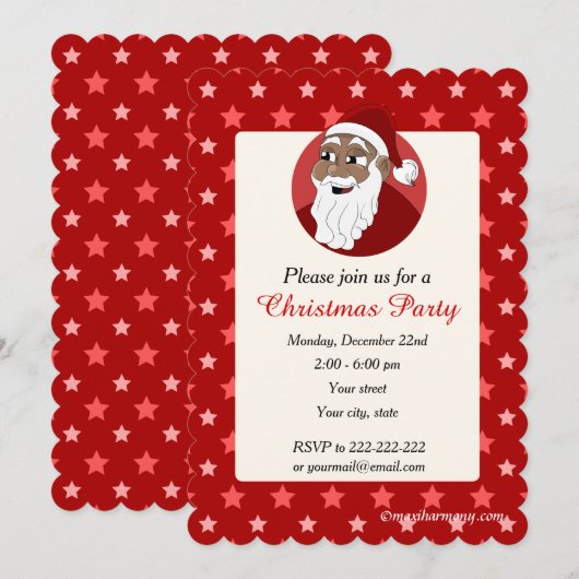 Zwarte kerstfeestdag kaart (Voorkant / Achterkant)