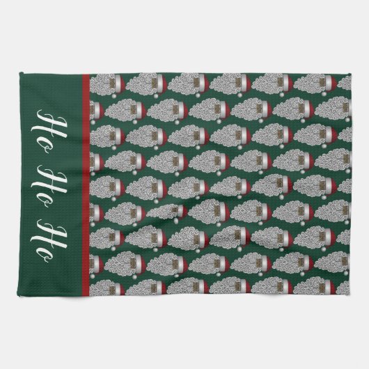 Zwarte kerstfeestdag met kerstmis theedoek (Horizontaal)