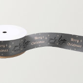 Zwarte kerstfeestdag met Logo  Satijnen Lint