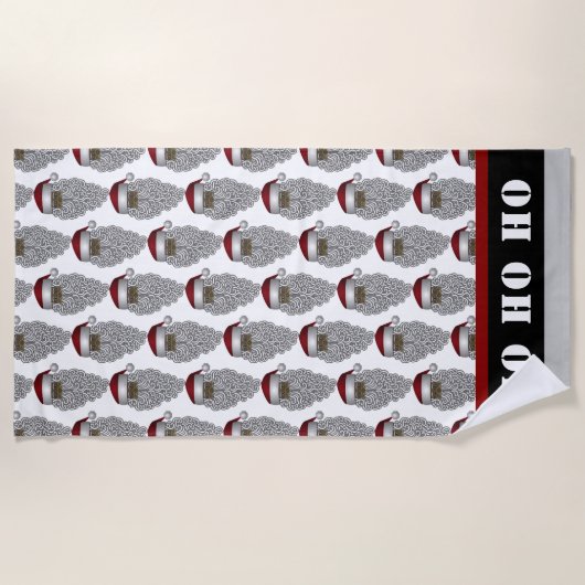 Zwarte kerstfeestdag strandlaken (Voorkant)