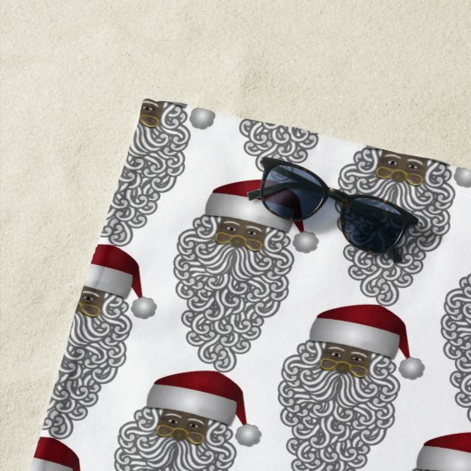 Zwarte kerstfeestdag strandlaken (In situ)