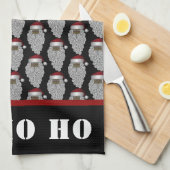Zwarte kerstfeestdag theedoek (Quarter Fold)