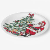 Zwarte kerstfeestdagen Borden Papieren Bordje (Gekanteld)