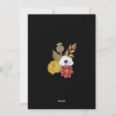 Zwarte kerstflank Floral één fotograaf Feestdagenkaart (Achterkant)