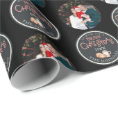 Zwarte Kerstfoto inpakpapier met bericht (Rol Hoek)