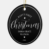 Zwarte kerstfoto van baby's eerste kerst keramisch ornament (Links)