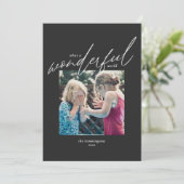 Zwarte kerstfoto's - geweldige wereld feestdagenkaart (Staand voorkant)