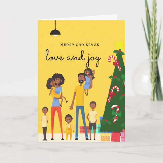 Zwarte kerstkaart 002 kaart (Voorkant)