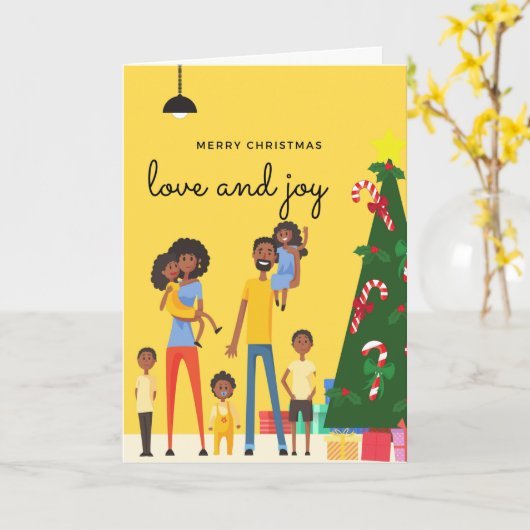 Zwarte kerstkaart 002 kaart (Gele Bloem)