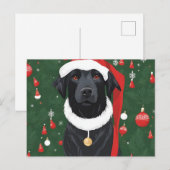 Zwarte Kerstkaart Hond Kerst Briefkaart (Voorkant / Achterkant)