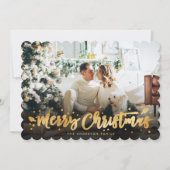 Zwarte kerstkaart met goudkleurige foto (Voorkant)