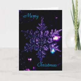 Zwarte Kerstkaart met paarse ster Feestdagen Kaart