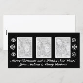 Zwarte Kerstkaart sjabloon | Drie foto's