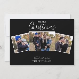 Zwarte kerstkaart voor collage fotografie
