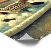 Zwarte Kerstkat in bad Poster (Hoek)