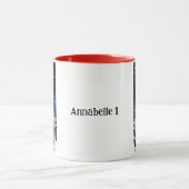 Zwarte Kerstkat in Holly Outfit Mok (Midden)