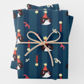 Zwarte Kerstkat Inpakpapier Vel (In situ)