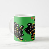 Zwarte Kerstkat Koffiemok (Voorkant links)