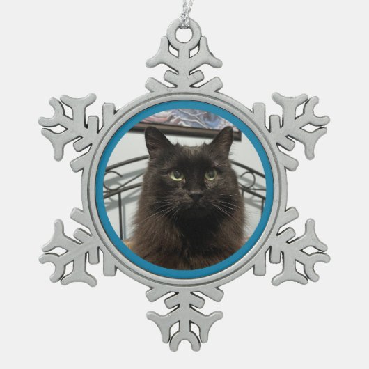 Zwarte Kerstkat Ornament (Voorkant)
