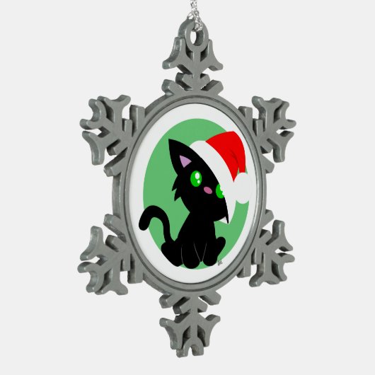 Zwarte kerstKat Ornament (Links)