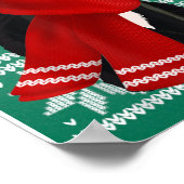 Zwarte kerstkat Santa Hat Scarf Holiday Poster (Hoek)