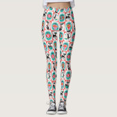 Zwarte Kerstkatten Kerst Leggings (Voorkant)