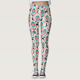 Zwarte Kerstkatten Kerst Leggings