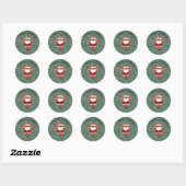 Zwarte kerstkerst ronde sticker (Vel)