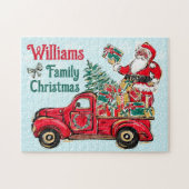 Zwarte kerstkerstkerstrode vrachtwagen uit de Puzz Legpuzzel (Horizontaal)