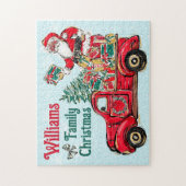 Zwarte kerstkerstkerstrode vrachtwagen uit de Puzz Legpuzzel (Verticaal)