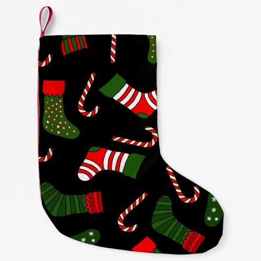zwarte kerstkousen kleine kerstsok (Voorkant)