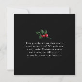 Zwarte Kerstkrans Pine en bessen Kaart (Achterkant)