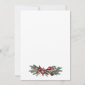 Zwarte Kerstkrans Rode Winter Feestelijke bruiloft Kaart (Achterkant)