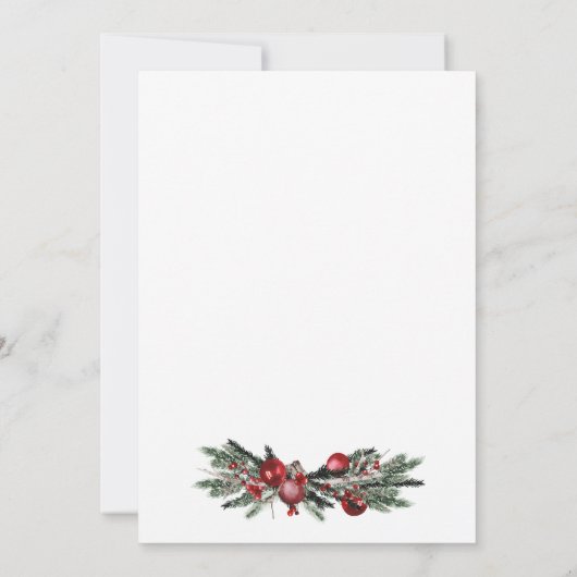 Zwarte Kerstkrans Rode Winter Feestelijke bruiloft Kaart (Achterkant)