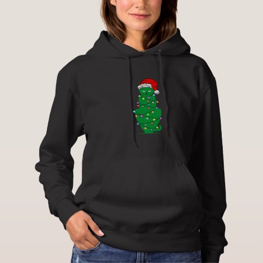 Zwarte kerstlampjes kerstkerstmis voor mannen hoodie (Voorkant)