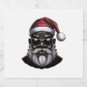 zwarte kerstman, afrikaans-amerikaanse kerstman sparkling wijnetiket (Enkel label)