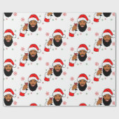 Zwarte Kerstman, Afrikaanse AMerican Santa, zwart  Cadeaupapier (Vlak)