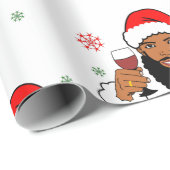 Zwarte Kerstman, Afrikaanse AMerican Santa, zwart  Cadeaupapier (Rol Hoek)