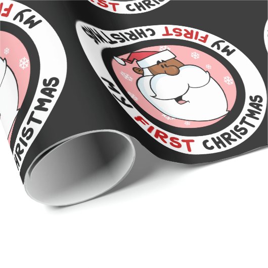 Zwarte kerstman (baby's eerste Kerstmis) Cadeaupapier (Rol Hoek)