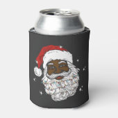 Zwarte Kerstman Black Geschiedenis Kerstmis Blikjeskoeler (Blikje Voorkant)