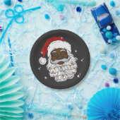 Zwarte Kerstman Black Geschiedenis Kerstmis Papieren Bordje (Feest)