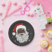 Zwarte Kerstman Black Geschiedenis Kerstmis Papieren Bordje (Feest)