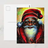 Zwarte kerstman, blank briefkaart (Voorkant / Achterkant)