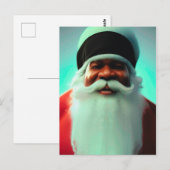 Zwarte Kerstman Briefkaart (Voorkant / Achterkant)