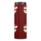 Zwarte kerstman Bruin Skin Burgundy Kerstmis Thermosbeker (Achterkant)